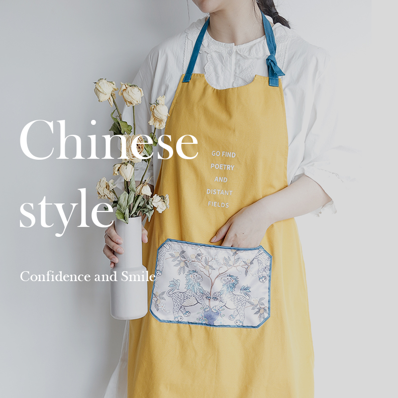 Original Chinese style kitchen apron fashion household originality Northern Europe work pure cotton summer summer ventilation Burqain the Family/Personal Cleaning Tools , Housework/Floor cleaning equipment , Apron category - from Buy2taobao.com to provide professional Taobao agent buy service