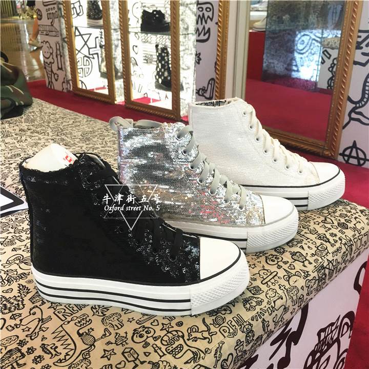 香港代购正品IIJIN艾今女鞋2018新款珠片亮片经典增高休闲高帮鞋|msdalam kategori Kasut wanita, kasut tinggi - dari Buy2taobao.com untuk memberikan perkhidmatan ejen Taobao profesional membeli