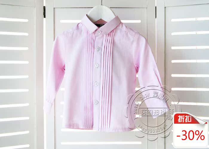 断码微瑕疵 标价已打折男童男宝礼服衬衫粉色长袖衬衫 领结随机送在类目 童装/婴儿装/亲子装, 衬衫中 - 来自Buy2taobao.com提供专业的淘宝代购服务