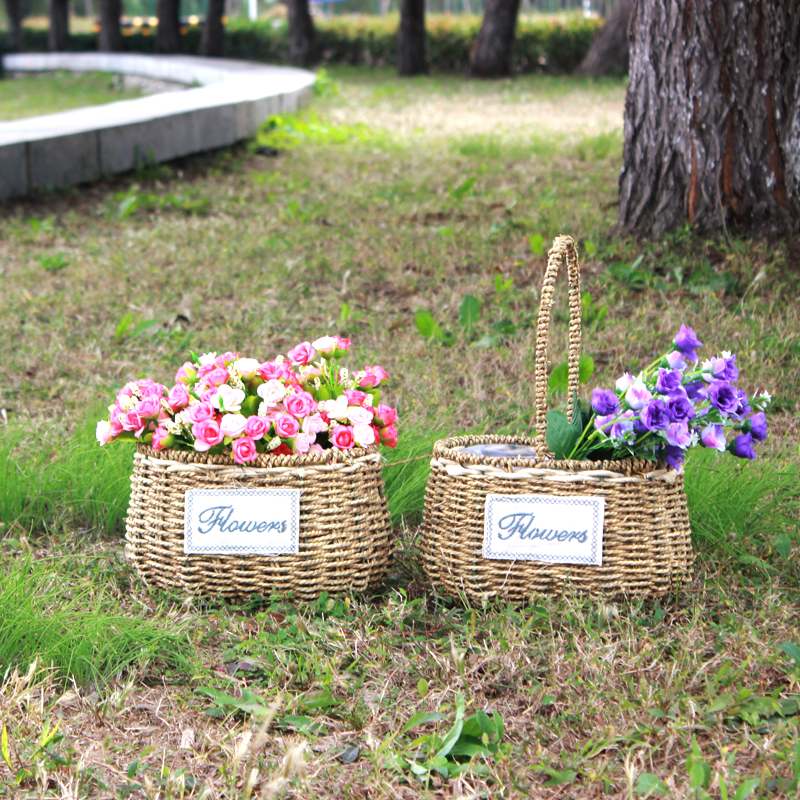 Ring Boutique Home Countryside Straw originality Flower pot flower arrangement Flower basket Flower pot originality Scindapsusin the Home accessories , Vase/Flower/Artificial flowers/Imitation jewelry , Flower/Vase , Baskets category - from Buy2taobao.com to provide professional Taobao agent buy service