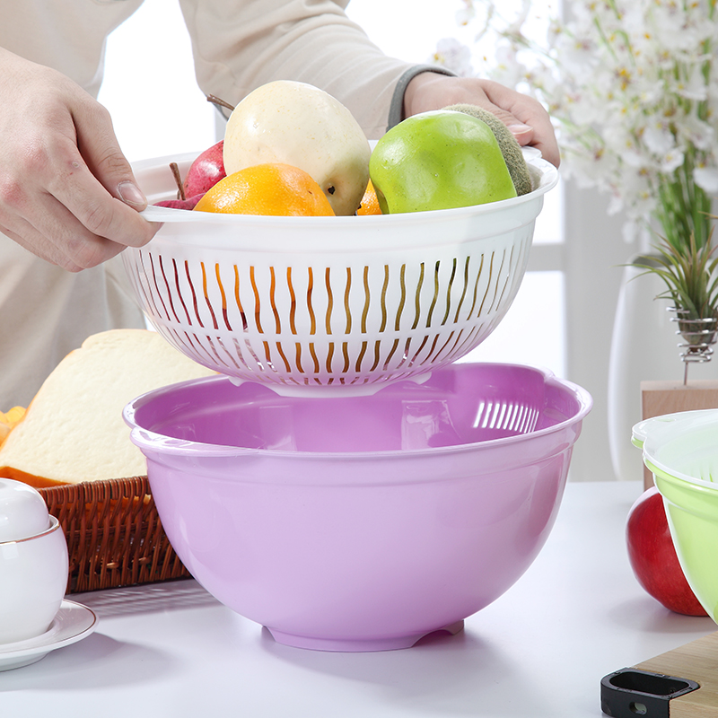 double-deck Vegetables Basket Plastic Leach basket kitchen Wash rice Trays household Fruit Basket a living room originality Fruit platein the Tableware , Tableware , Fruit bowl/Fruit plate/Hamper category - from Buy2taobao.com to provide professional Taobao agent buy service