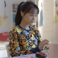 微微一笑很倾城同款贝微微郑爽款圆领套头宽松