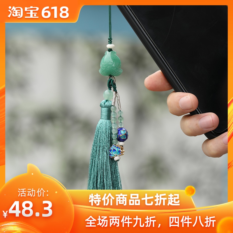 古风短款手机链挂绳个性创意苹果挂饰品女情侣玉石小鱼流苏挂件在类目 3C数码配件, 手机配件, 手机饰品, 手机挂件/手机链中 - 来自Buy2taobao.com提供专业的淘宝代购服务