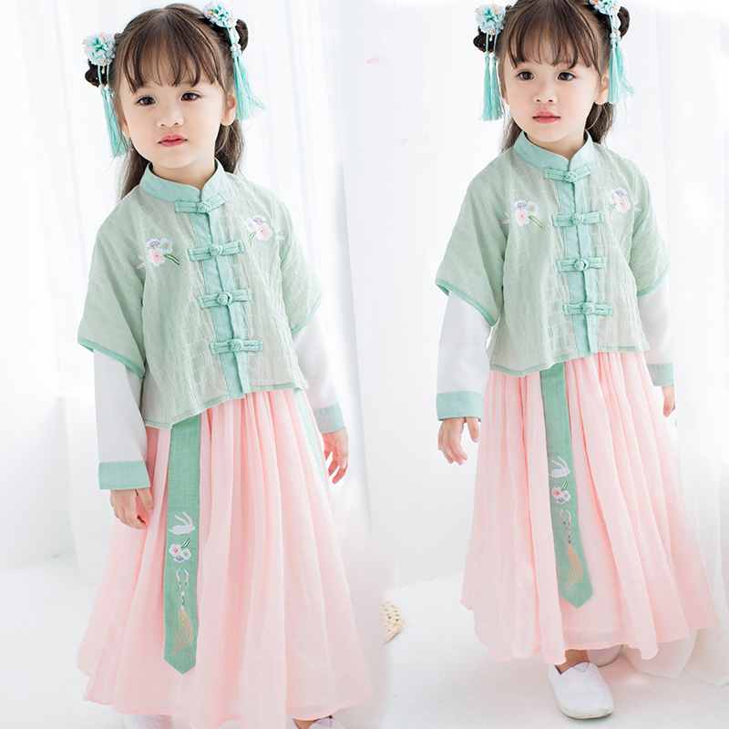 童装裙子中国风春夏棉麻汉服女童小仙女襦裙女宝宝旗袍改良连衣裙|msdalam kategori Kanak-kanak/Bayi/Keluarga dipasang, menetapkan - dari Buy2taobao.com untuk memberikan perkhidmatan ejen Taobao profesional membeli