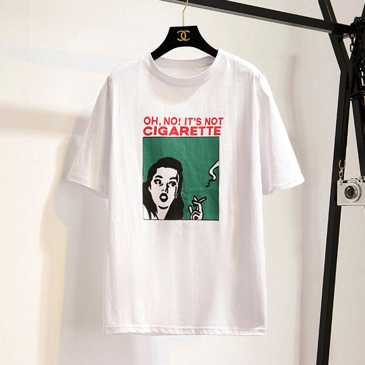 天天特价2017夏新款韩版宽松大码女人印花图