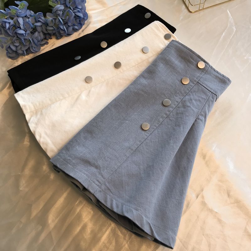 2019 spring clothes new pattern temperament Retro Single breasted Bouffancy Short skirt Korean Edition student Solid skirtin the Women's clothing/Boutique , Skirts category - from Buy2taobao.com to provide professional Taobao agent buy service