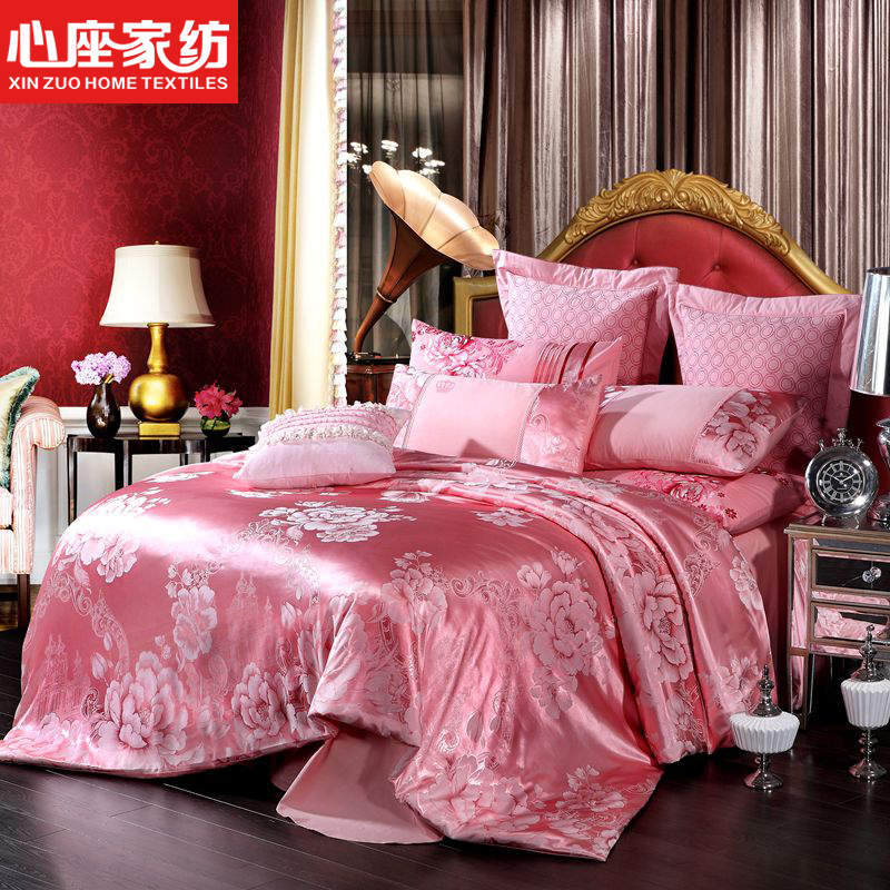 贡缎提花四件套欧式床上用品婚庆全棉纯棉床单被套1.8m2.0m床双人|ruв категории постельные принадлежности, кровать новобрачных/четыре члена рукав/Несколько членов рукав - от Buy2taobao.com для оказания профессиональной услуги покупки агента Taobao
