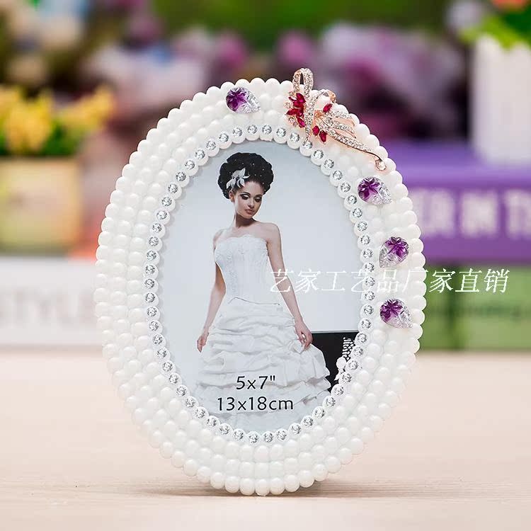 Photo frame Ellipse Photo photo Swing sets 7-inch 10 Artistic photos white Pearl Photo frame European style originality Plasticin the Home accessories , Frame/Frames category - from Buy2taobao.com to provide professional Taobao agent buy service