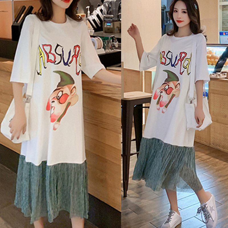 孕妇夏装2019时尚新款长款过膝连衣裙长裙纯棉卡通孕妇装夏天裙子|msdalam kategori Bekalan Ibu / Ibu / Pemakanan, bersalin, pakaian - dari Buy2taobao.com untuk memberikan perkhidmatan ejen Taobao profesional membeli