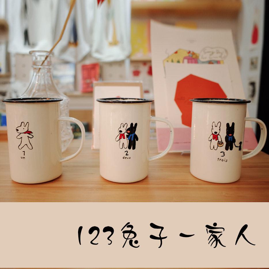 123 Bunny A person Retro Do older lovely Cartoon Enamel Water cup Cups | Whale wordin the Home accessories , Creative Jewelry , Funny cup category - from Buy2taobao.com to provide professional Taobao agent buy service