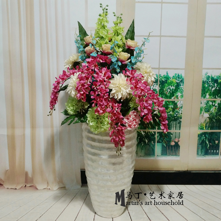 贝壳玻璃钢现代时尚落地大花瓶仿真花艺套装客厅插花装饰品摆件|ruв категории Домашний быт, ваза/цветок/искусственные цветы/моделирование украшения, цветок/ваза, ваза - от Buy2taobao.com для оказания профессиональной услуги покупки агента Taobao