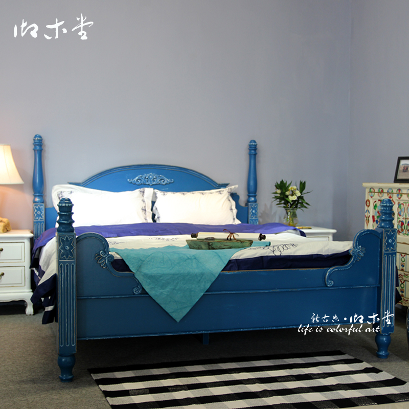 禦木堂美式鄉村實木床1.8米床臥室家具地中海簡約複古雙人床在類目 住宅傢俱, 牀類, 實木牀中 - 來自Buy2taobao.com提供專業的淘寶代購服務