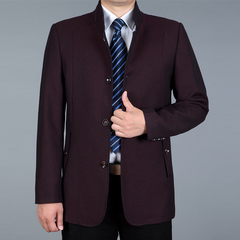 middle age man Stand collar Jacket Thin section Spring and autumn season Middle and old age coat dad spring clothes leisure time jacket Largein the Men's clothing, Jacket category - from Buy2taobao.com to provide professional Taobao agent buy service