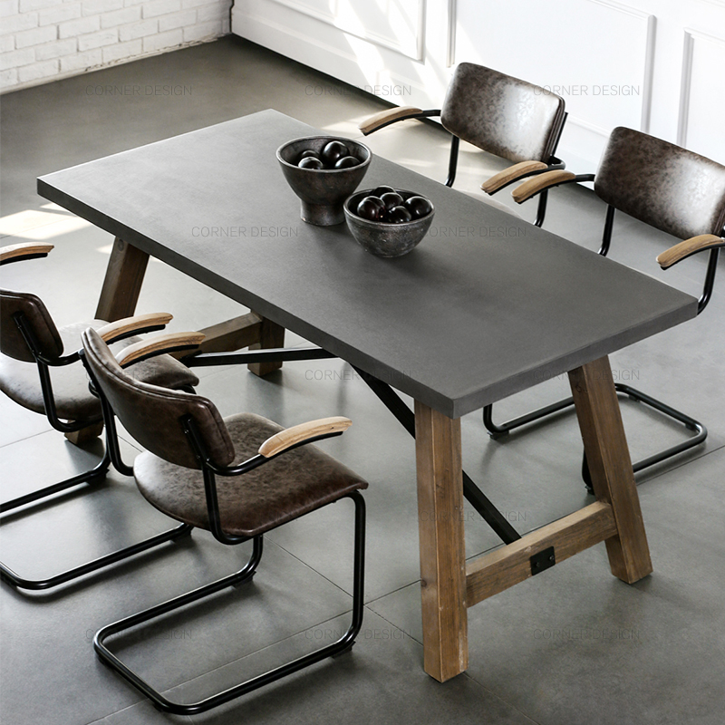 CORNER Home Furnishing Northern Europe Child table household solid wood Log Iron art rectangle table Minimalist furniturein the Residential furniture , Tables , Dining table category - from Buy2taobao.com to provide professional Taobao agent buy service