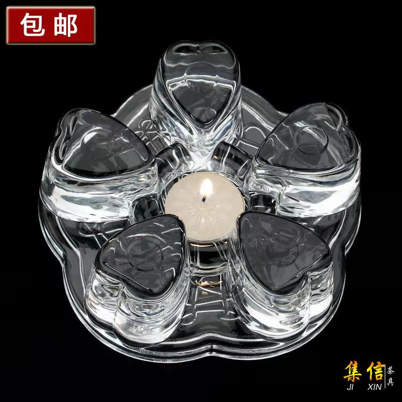 耐高温花草茶具蜡烛加热座 玻璃茶壶实心保温底座 正品水晶心形座|ruв категории посуда, чайный сервиз, цветы и чайный сервиз - от Buy2taobao.com для оказания профессиональной услуги покупки агента Taobao