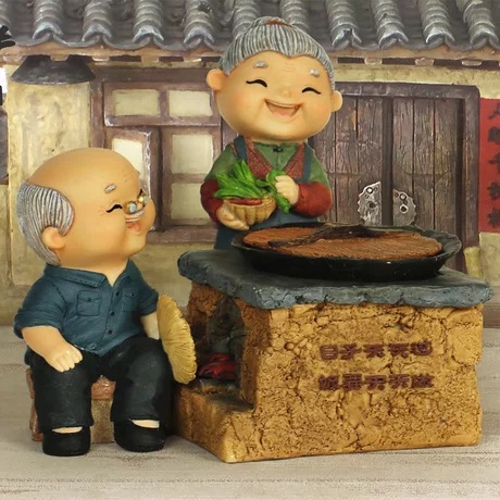 两相依老头老太太摆件 创意情侣婚庆礼物家居树脂工艺品|msdalam kategori bekalan perayaan/hadiah, Lain-lain bekalan Festival - dari Buy2taobao.com untuk memberikan perkhidmatan ejen Taobao profesional membeli