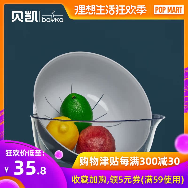 家用双层洗菜篮沥水篮 加厚塑料洗菜篮子水果篮厨房洗菜盆淘米器在类目 餐饮具, 餐具, 果盆/果盘/果篮中 - 来自Buy2taobao.com提供专业的淘宝代购服务