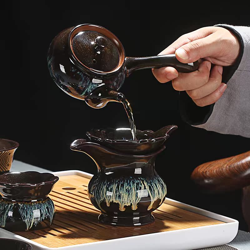 功夫茶具套装家用陶瓷砂金釉钧窑建盏侧把壶茶杯洗茶道整套泡茶器|ruв категории посуда, чайный сервиз, кунг - Фу, чайный сервиз - от Buy2taobao.com для оказания профессиональной услуги покупки агента Taobao