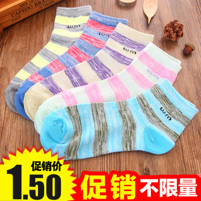 袜子女中筒袜韩国学院风潮流字母印花条纹纯棉韩版春夏季原宿长袜