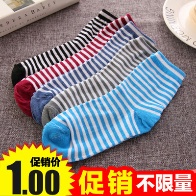条纹堆堆袜春夏季韩版日本森系中筒袜子女学院风韩国日系松口