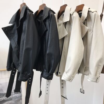 带衣架品质好货！墙裂推荐 复古帅气BF风机车夹克 皮衣外套女新款