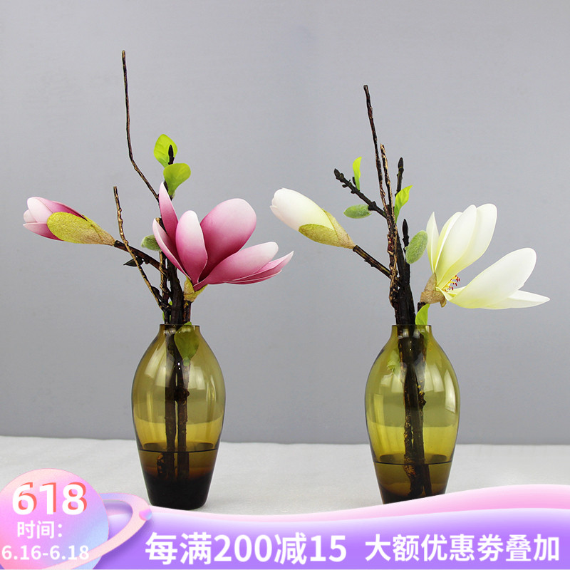 玉兰花假花仿真花样板房卧室床头柜玻璃花瓶插花套装洗手台小花在类目 家居饰品, 花瓶/花器/仿真花/仿真饰品, 仿真花/假花中 - 来自Buy2taobao.com提供专业的淘宝代购服务