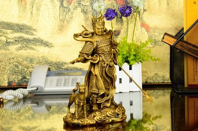 开光纯铜二郎神摆件杨戬铜像二郎真君神像佛像大号铜器风水工艺品