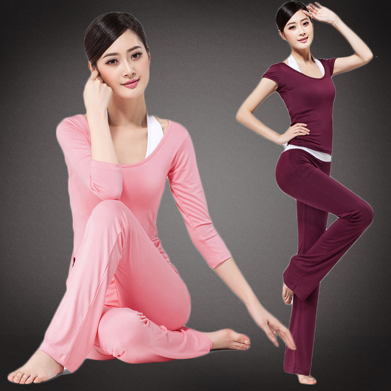 2019新款瑜伽服套裝女夏季運動健身服三件套莫代爾顯瘦舞蹈練功服在類目 運動/瑜伽/健身/球迷用品, 瑜伽, 瑜伽服中 - 來自Buy2taobao.com提供專業的淘寶代購服務