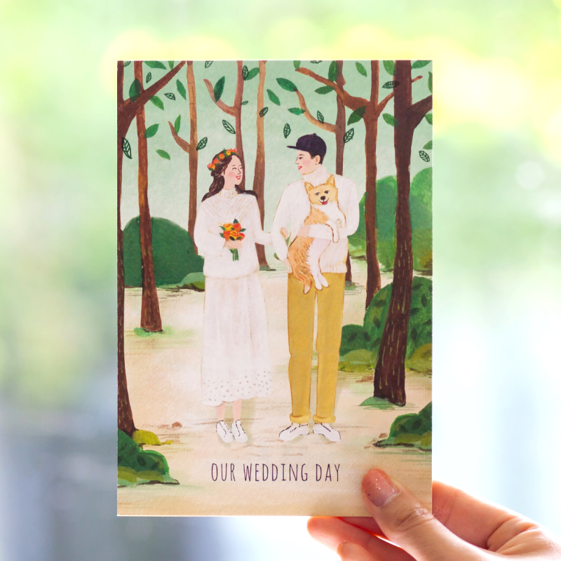 定制手绘|婚礼请柬结婚喜帖邀请函2019新款|手绘照片森系小清新在类目 节庆用品/礼品, 请柬中 - 来自Buy2taobao.com提供专业的淘宝代购服务