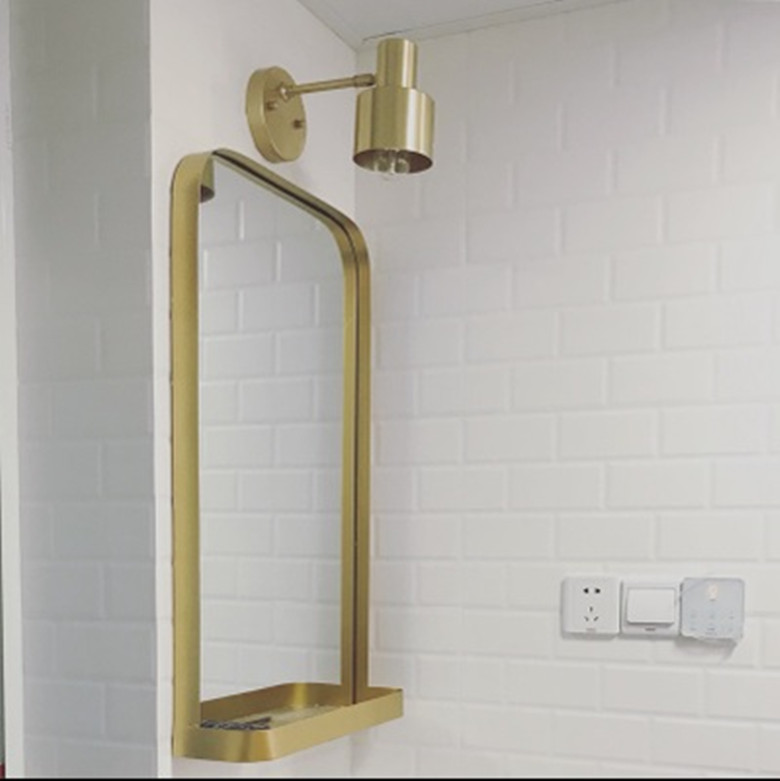Northern Europe originality brass Bathroom Mirror Wall Mirror Shower Room Cosmetic mirror Dressing room bedroom Simplicity Stands childin the Decoration main material , Toiletries , Bathroom Furniture , Bathroom Mirror category - from Buy2taobao.com to provide professional Taobao agent buy service