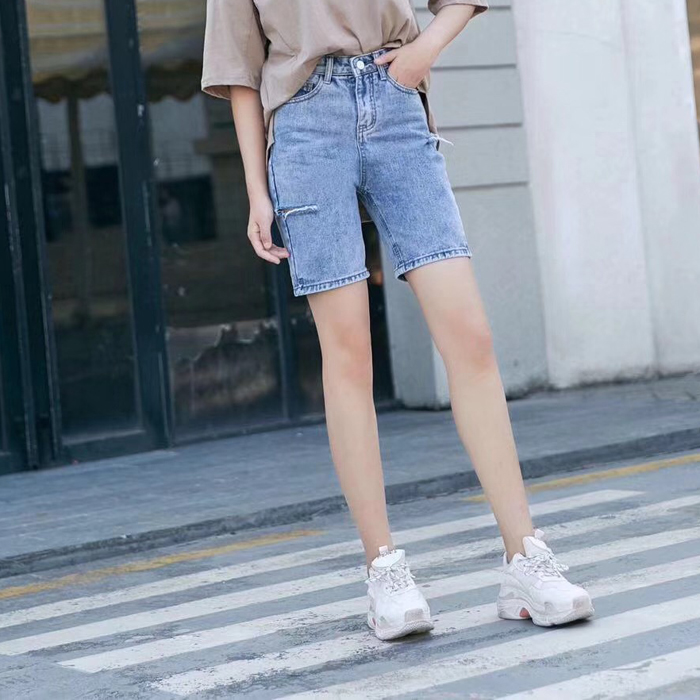 new pattern hole Five point pants Jeans Paige Self cultivation Show thin Straight pants 2019 Easy Pants shortsin the Women's clothing/Boutique , Jeans category - from Buy2taobao.com to provide professional Taobao agent buy service