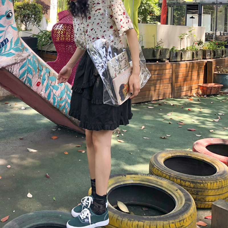LAZYS 木耳边a字短裙女夏装2019新款高腰宽松显瘦半身裙子学生潮在类目 女装/女士精品, 半身裙中 - 来自Buy2taobao.com提供专业的淘宝代购服务