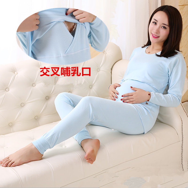 全棉孕妇秋衣秋裤套装纯棉月子服哺乳秋衣托腹秋裤秋冬家居服|ruв категории Всё для беременных и кормящих, дом одежды/кормления./осень белье, осень костюм - от Buy2taobao.com для оказания профессиональной услуги покупки агента Taobao