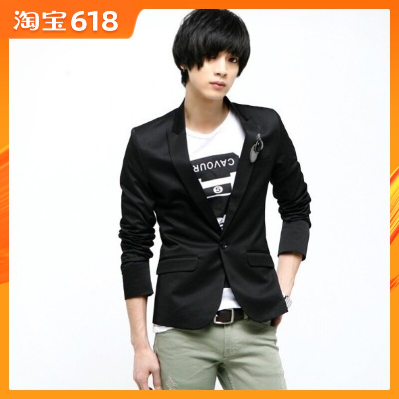 春秋韩版西服帅气男士短款修身小西装发型师单扣休闲西服夜店外套在类目 男装, 西服中 - 来自Buy2taobao.com提供专业的淘宝代购服务