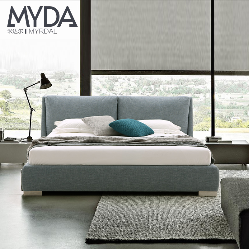Myrdal furniture Northern Europe Modern minimalist Soft roll Fabric art Washable Small apartment Master Bedroom Double bed 1 m 8in the Residential furniture , Beds , Fabric bed category - from Buy2taobao.com to provide professional Taobao agent buy service