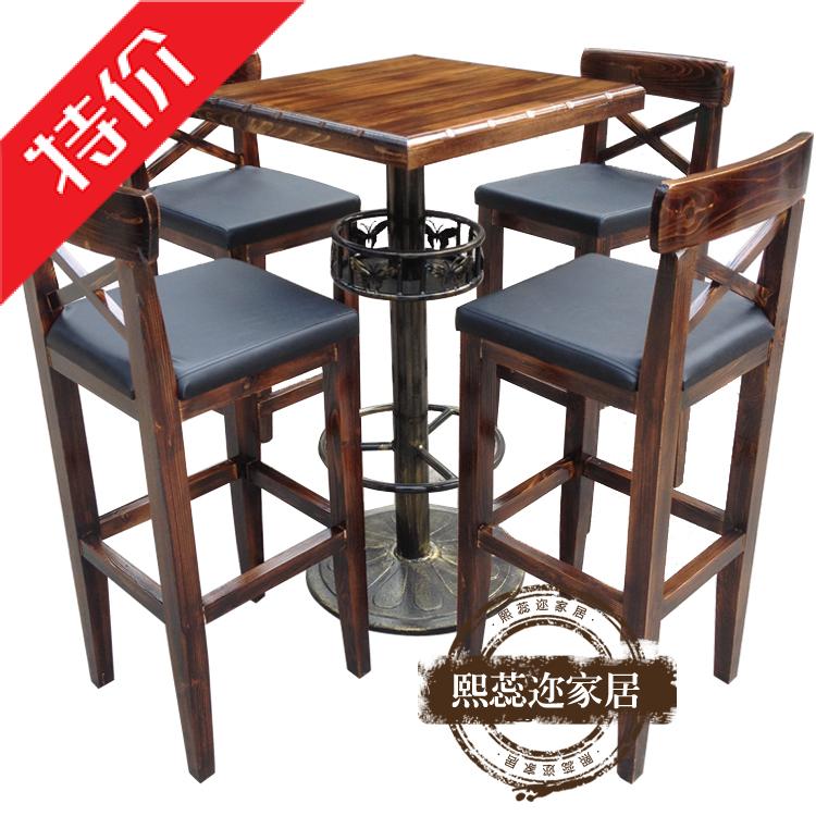 Manufacturers Specials solid wood bar Tables and chairs combination outdoors courtyard Tables and chairs coffee Tall Tables and chairs Kitin the Business/Office Furniture , Entertainment/Bar/KTV Furniture , Bar Stools category - from Buy2taobao.com to provide professional Taobao agent buy service