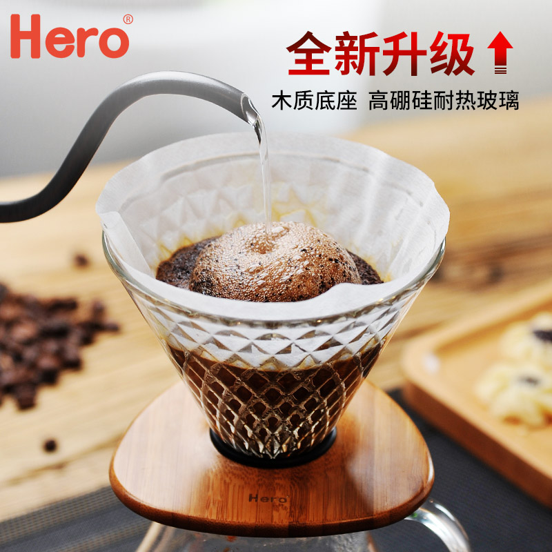 hero咖啡滤杯不锈钢手冲过滤器 咖啡滤纸套装玻璃手冲咖啡壶|ruв категории посуда, кофе, кофейник - от Buy2taobao.com для оказания профессиональной услуги покупки агента Taobao