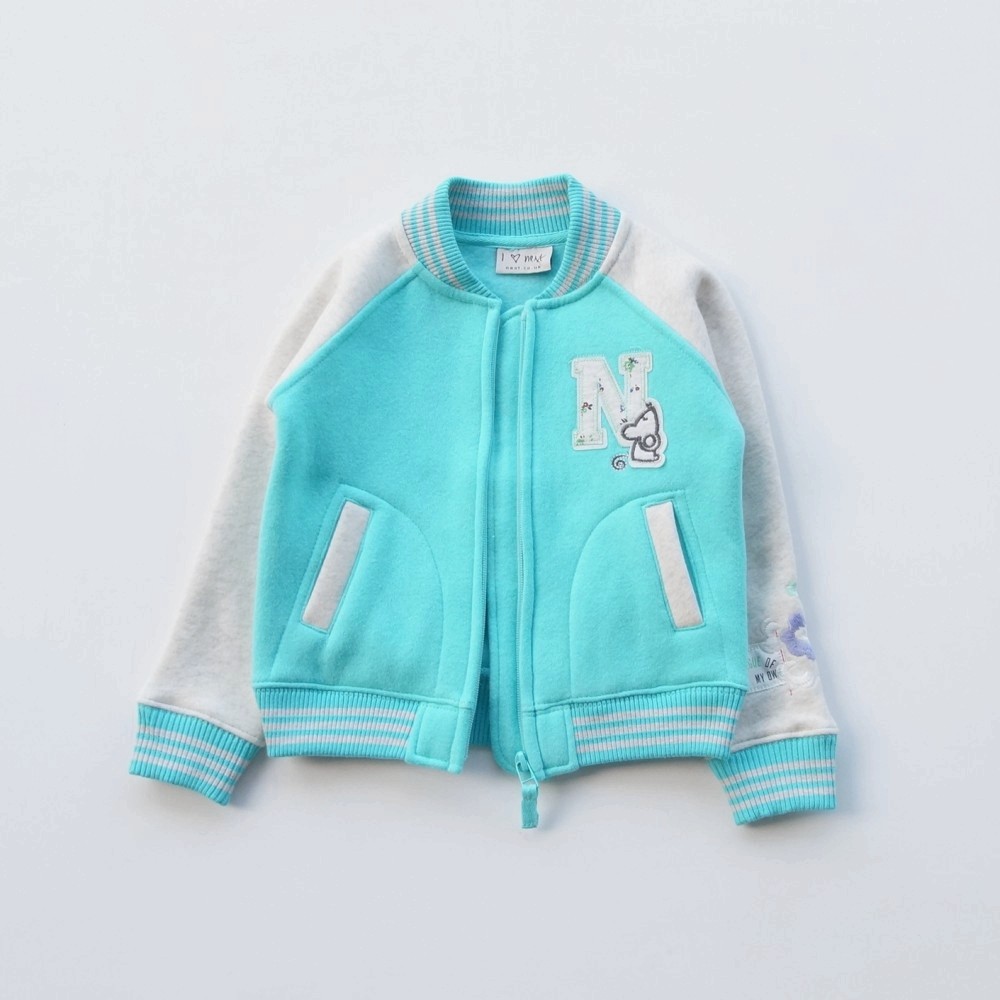 Europe and America girl cotton material Fleece Sweater Autumn and winter fresh Tiffany blue mlb baby Patch Embroidery coatin the Children/Baby/Family fitted , Sweater/Fleece category - from Buy2taobao.com to provide professional Taobao agent buy service
