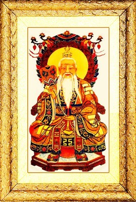 三清道祖神仙老子画像道教始祖太清道德天尊太上老君精品十字绣