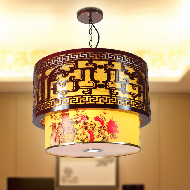 Chinese style Hotel a chandelier Restaurant hotel lamps and lanterns Retro Sheepskin lamp Wooden circular Pot shops To fake something antique Spotlightin the Decoration main material , Lamps , Chandelier category - from Buy2taobao.com to provide professional Taobao agent buy service