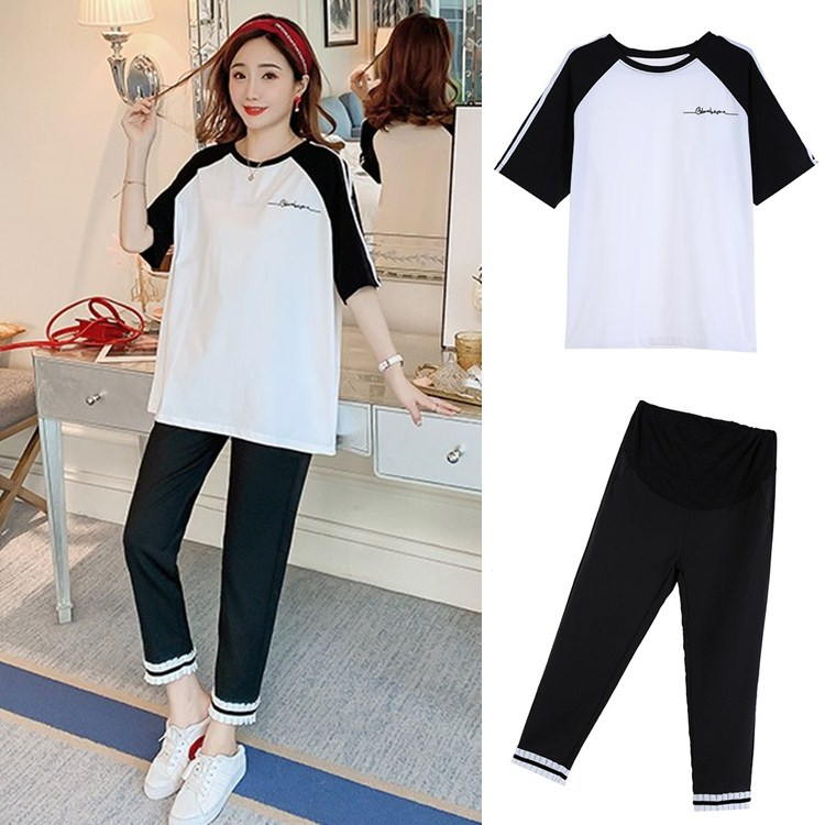 maternity dress fashion suit summer go out Fashionable 2019 Easy motion leisure time Wide leg pants Two piece set Summer wearin the Maternity/Maternal supplies/Nutrition , Maternity , Set category - from Buy2taobao.com to provide professional Taobao agent buy service