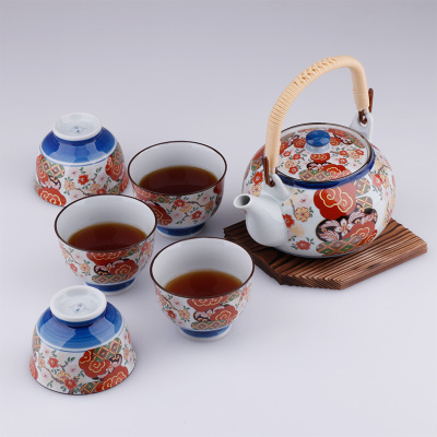 日本进口 有田烧无铅陶瓷茶具 釉下彩特价套装茶壶 日式礼盒