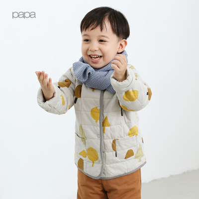 papa爬爬秋冬男女宝宝棉服保暖夹棉外套婴儿内胆上衣0-5岁