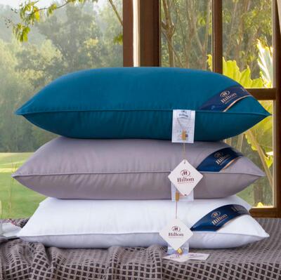 出口希尔顿全棉枕头五星级酒店枕芯单人成人家用护颈枕一对装特价
