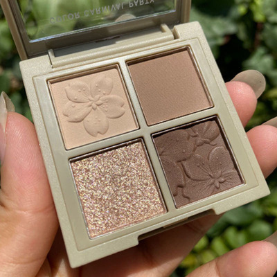 novo四色水泥眼影盘ins超火日常灰便携细闪珠光平价学生大地新手