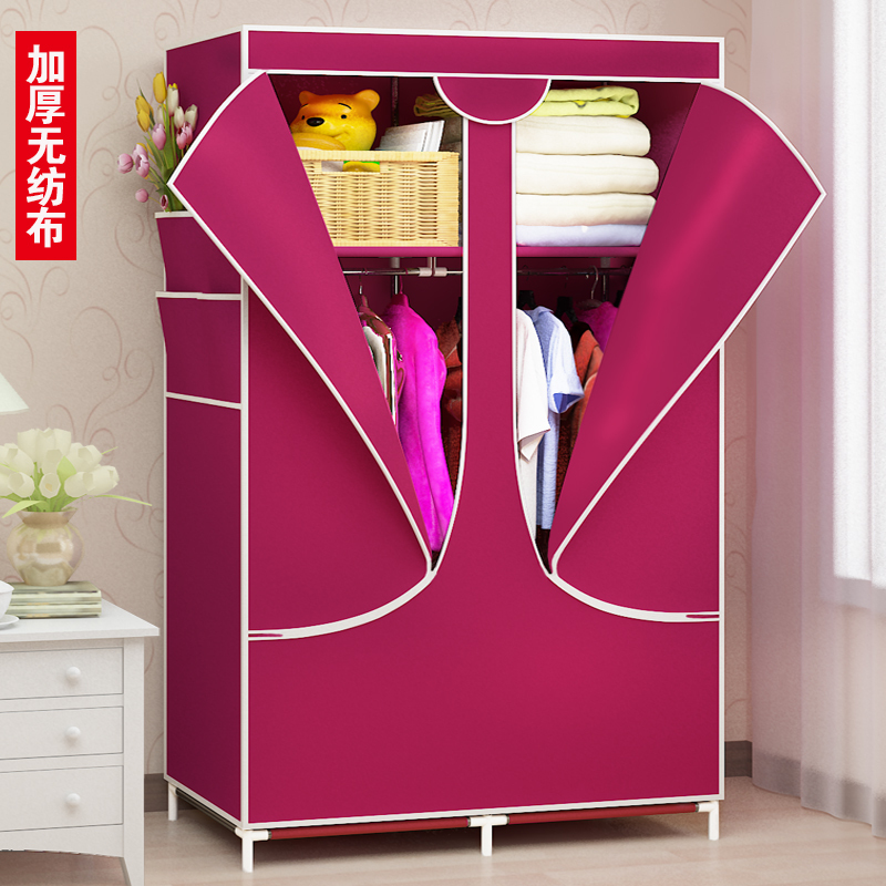 Cloth wardrobe Steel pipe reinforce thickening simple and easy Fabric art Steel frame Hanging wardrobe Assemble zipper seal up Totally enclosedin the Residential furniture , Cabinet , Simple wardrobe category - from Buy2taobao.com to provide professional Taobao agent buy service