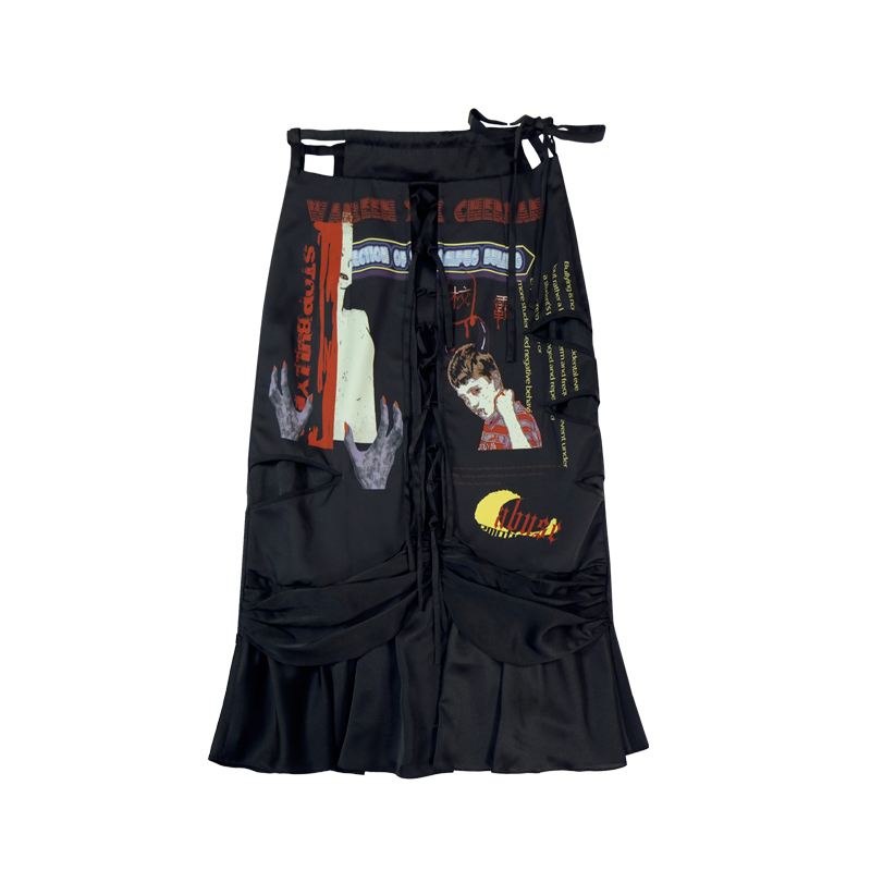 black Wound Campus bully Hollow Frenum Half skirt WANGREENxCHENCLEAN Original designer WXCin the Women's clothing/Boutique , Skirts category - from Buy2taobao.com to provide professional Taobao agent buy service