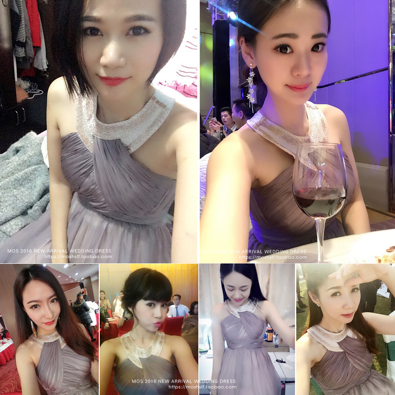 宴會晚禮服2019新款新娘結婚韓版挂脖聚會伴娘裙主持禮服長短款春在類目 女裝/女士精品, 婚紗/旗袍/禮服, 禮服/晚裝中 - 來自Buy2taobao.com提供專業的淘寶代購服務