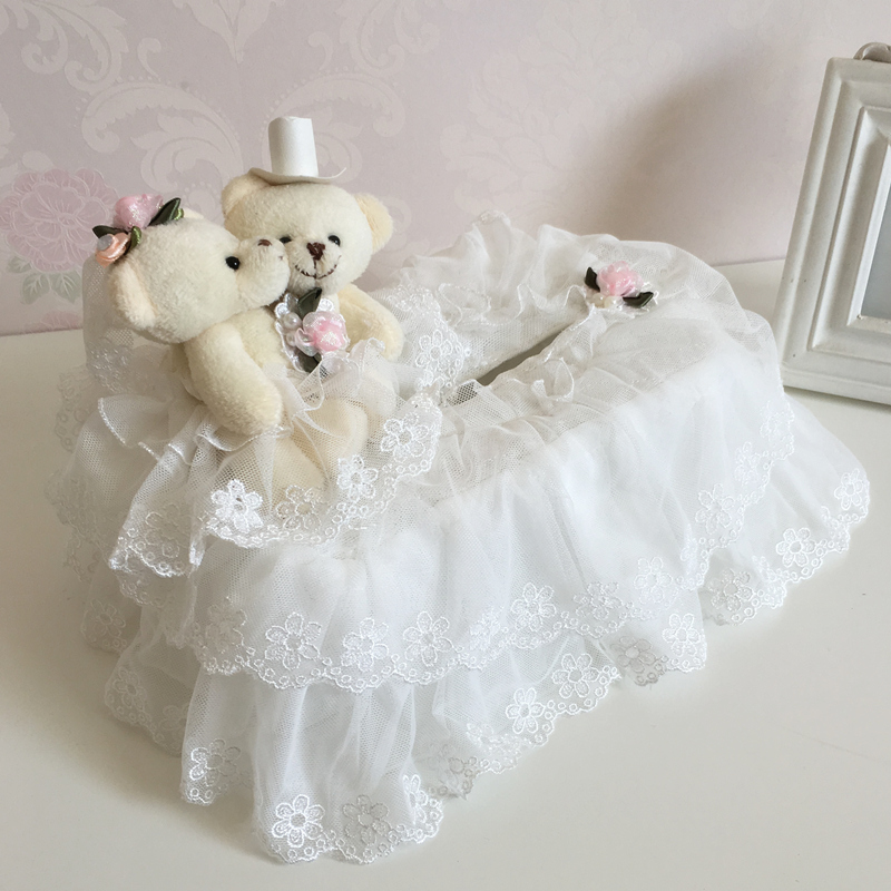 Lace Embroidery a living room Car Removable Little Bear Towel sets European style Fabric art White Paper towel tube Napkin Boxin the Storage consolidation , Home Storage appliances , Pouch , Towel sets category - from Buy2taobao.com to provide professional Taobao agent buy service