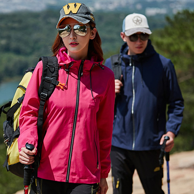 春秋季户外冲锋衣单层薄款登山服装防水防风透气旅游外套